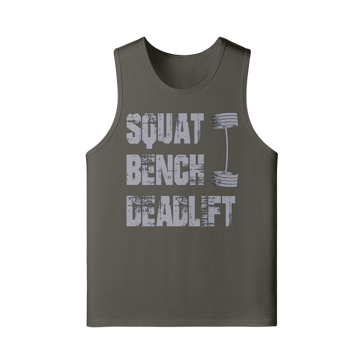SQUATS BENCH DEADLIFT- Tank Top-Charcoal Grey-League of Lifters