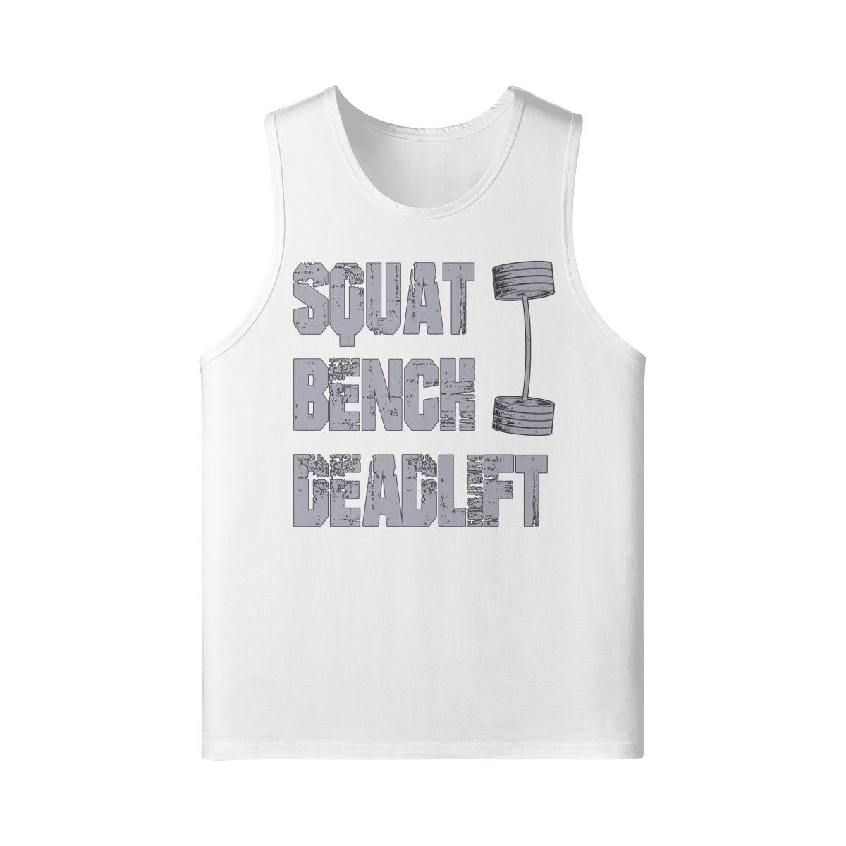 SQUATS BENCH DEADLIFT- Tank Top-White-League of Lifters