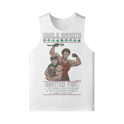 SWOLE BANDITS- Tank Top-White-League of Lifters