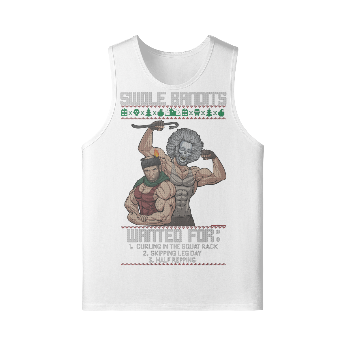 SWOLE BANDITS VARIANT- Tank Top-White-League of Lifters