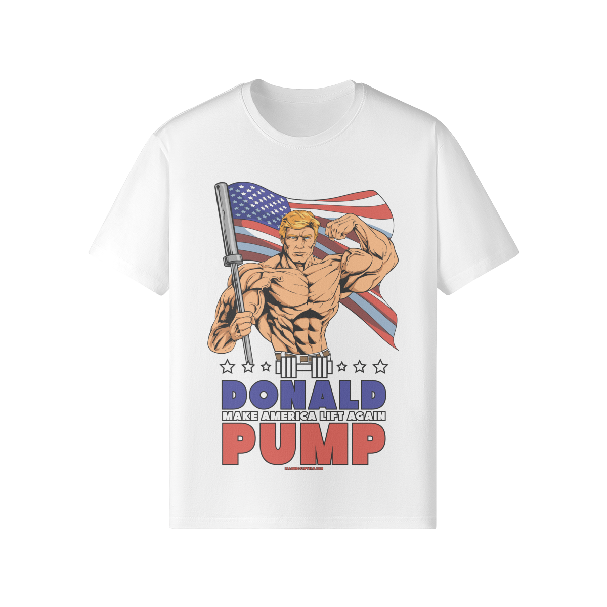 DONALD PUMP FLEX- Classic T-Shirt-White-League of Lifters