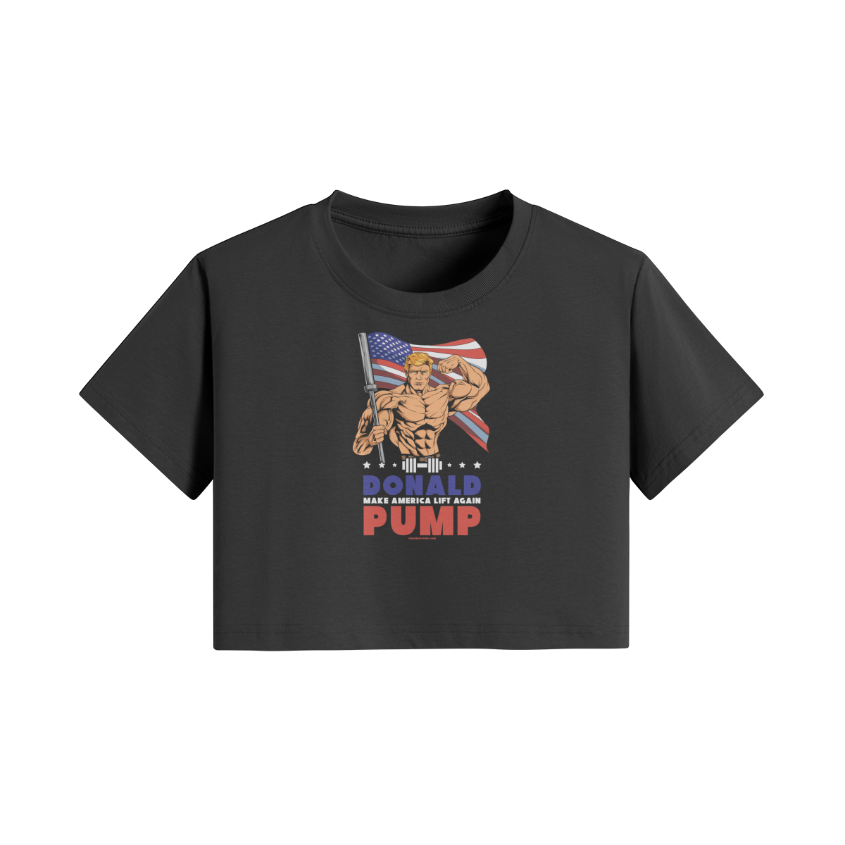 DONALD PUMP FLEX- Womens Crop Top-Black-League of Lifters
