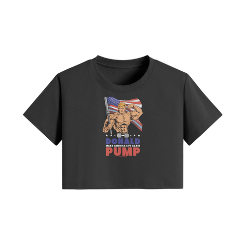 DONALD PUMP FLEX- Womens Crop Top-Black-League of Lifters