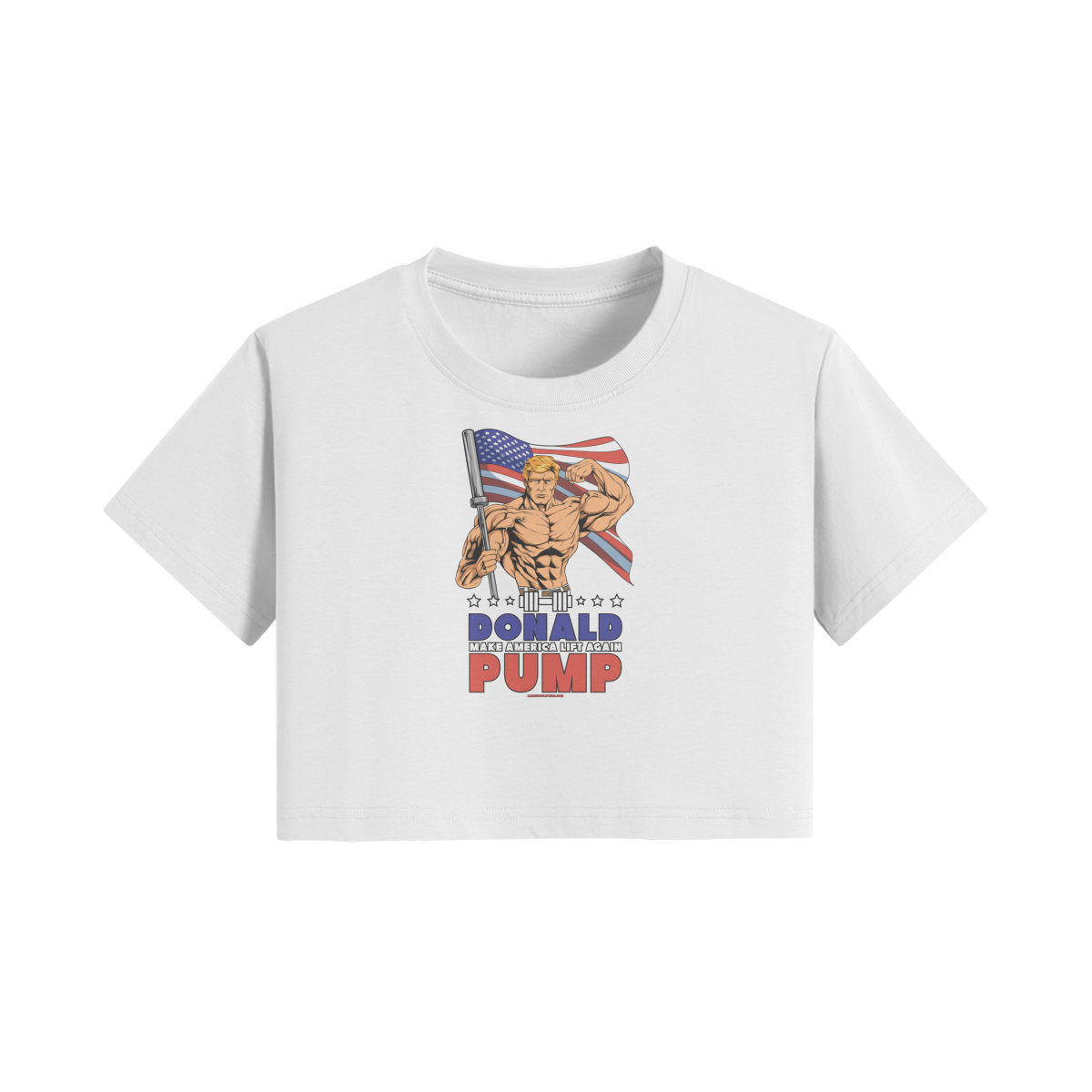 DONALD PUMP FLEX- Womens Crop Top-White-League of Lifters