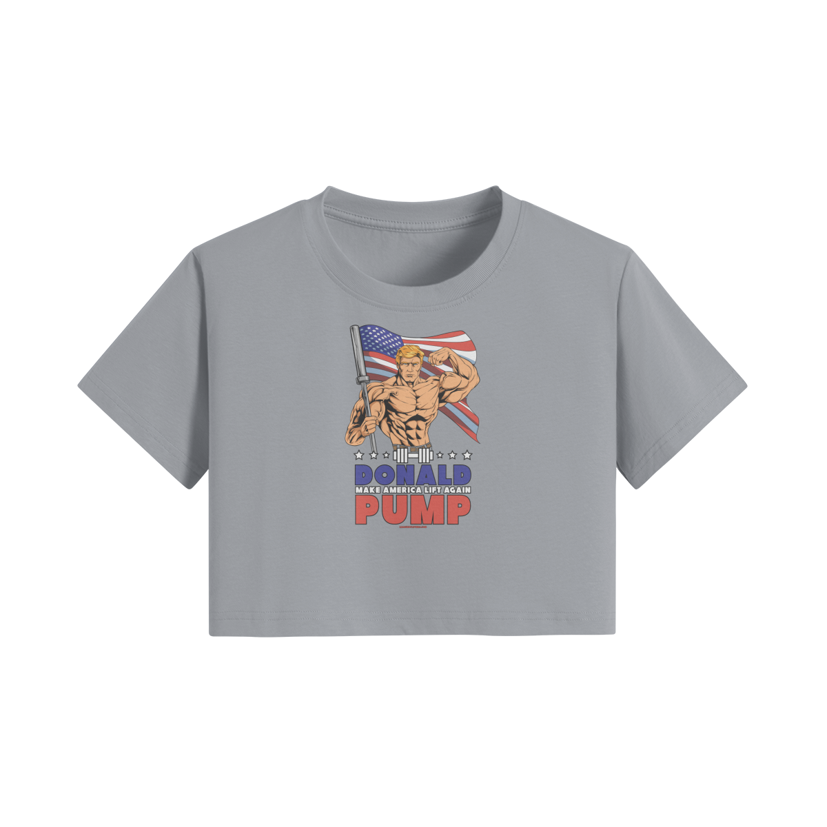 DONALD PUMP FLEX- Womens Crop Top-Light Gray-League of Lifters