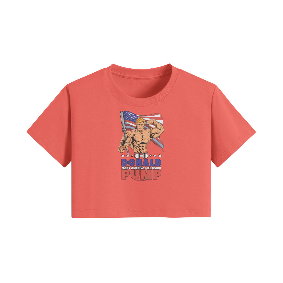 DONALD PUMP FLEX- Womens Crop Top-Grapefruit Red-League of Lifters