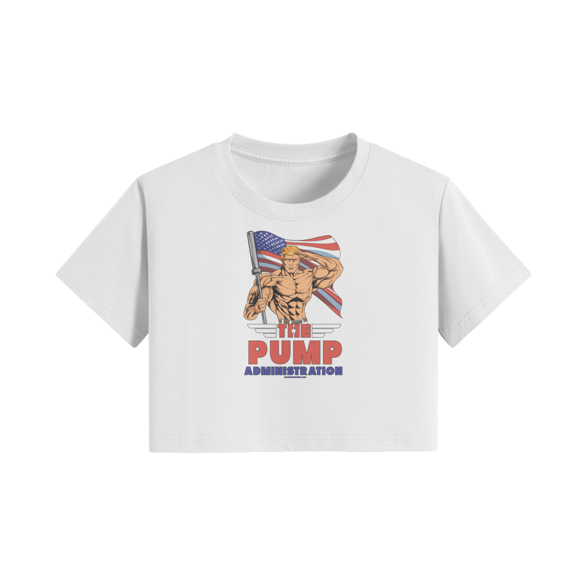 THE PUMP ADMINISTRATION- Womens Crop Top-White-League of Lifters