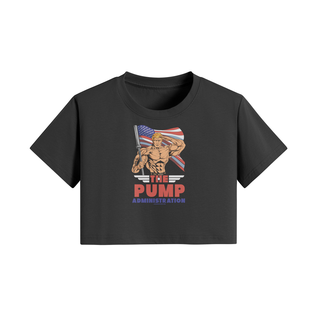 THE PUMP ADMINISTRATION- Womens Crop Top-Black-League of Lifters