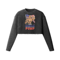 DONALD PUMP FLEX- Womens Long Sleeve Crop Top-Faded Black-League of Lifters