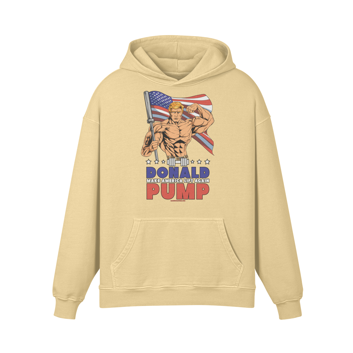 DONALD PUMP FLEX- Oversized Hoodie-Desert Sand-League of Lifters