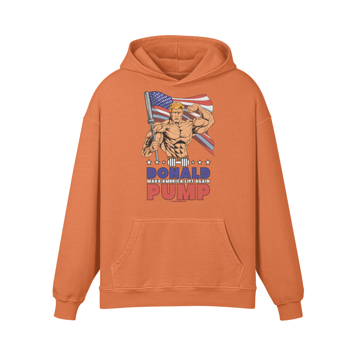 DONALD PUMP FLEX- Oversized Hoodie-Copper Red-League of Lifters