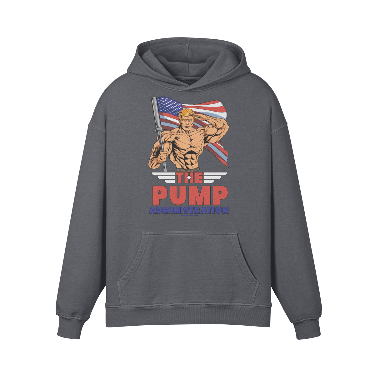 THE PUMP ADMINISTRATION- Oversized Hoodie-Carbon Gray-League of Lifters