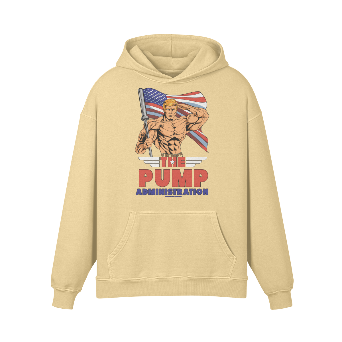THE PUMP ADMINISTRATION- Oversized Hoodie-Desert Sand-League of Lifters