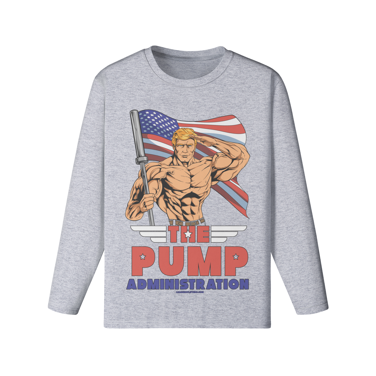THE PUMP ADMINISTRATION- Classic Long Sleeve Top-Medium Heather Gray-League of Lifters