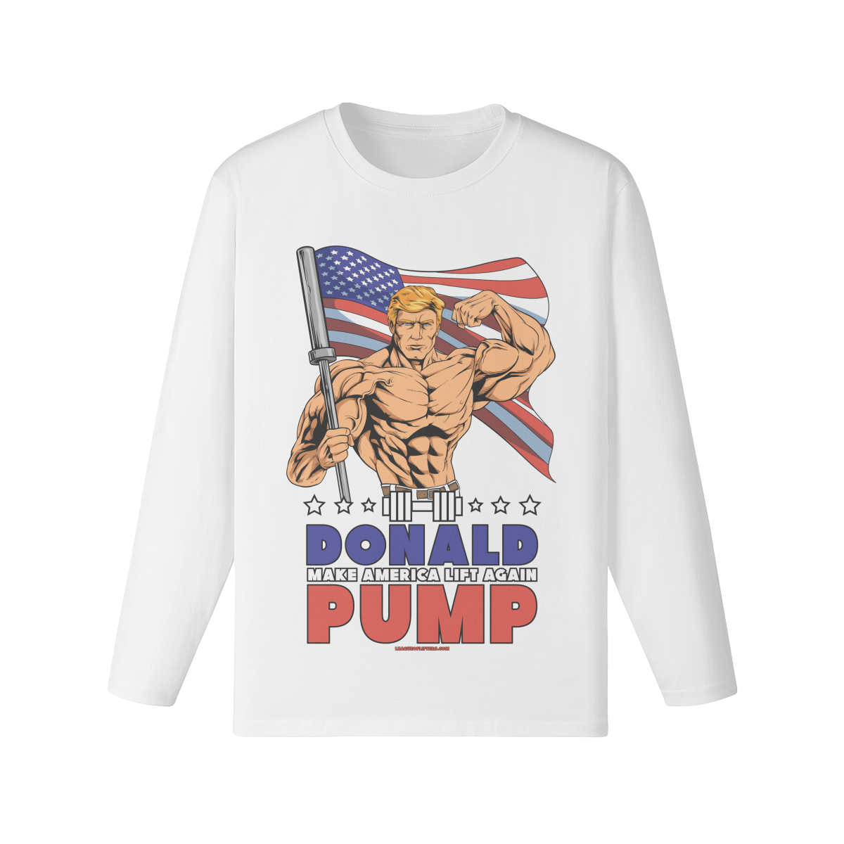 DONALD PUMP FLEX- Classic Long Sleeve Top-White-League of Lifters