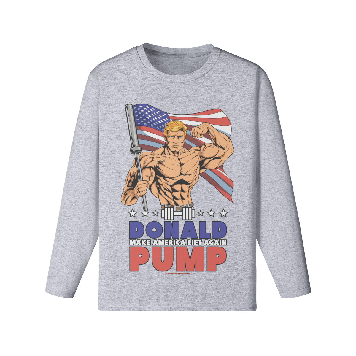 DONALD PUMP FLEX- Classic Long Sleeve Top-Medium Heather Gray-League of Lifters