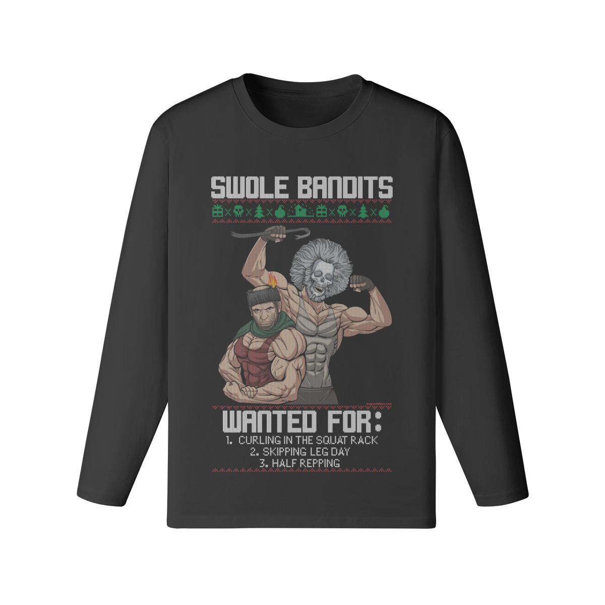 SWOLE BANDITS VARIANT- Classic Long Sleeve Top-Black-League of Lifters