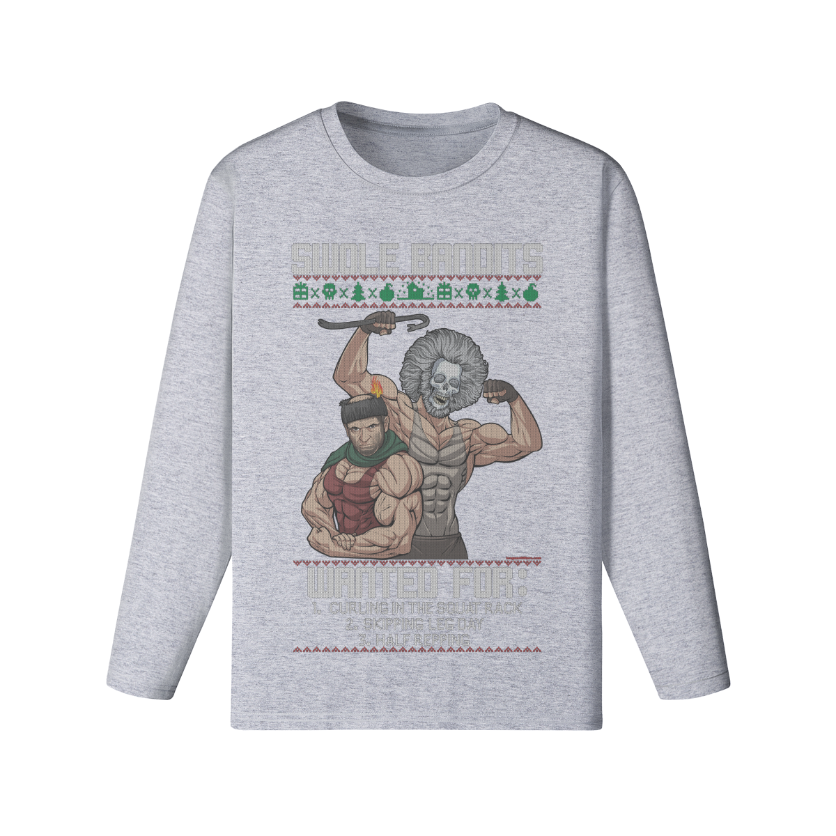 SWOLE BANDITS VARIANT- Classic Long Sleeve Top-Medium Heather Gray-League of Lifters