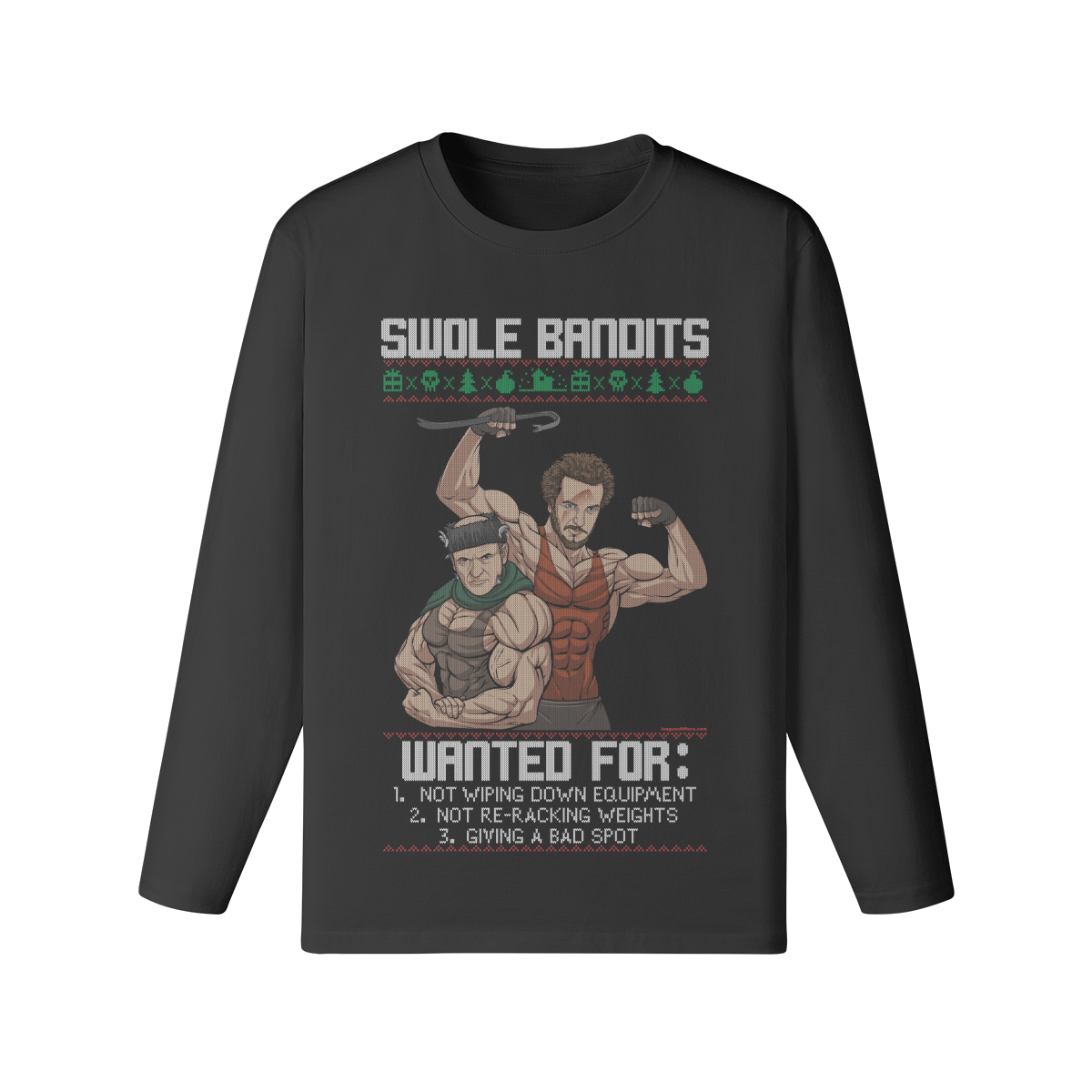 SWOLE BANDITS- Classic Long Sleeve Top-Black-League of Lifters