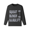 SQUATS BENCH DEADLIFT- Classic Long Sleeve Top-Black-League of Lifters