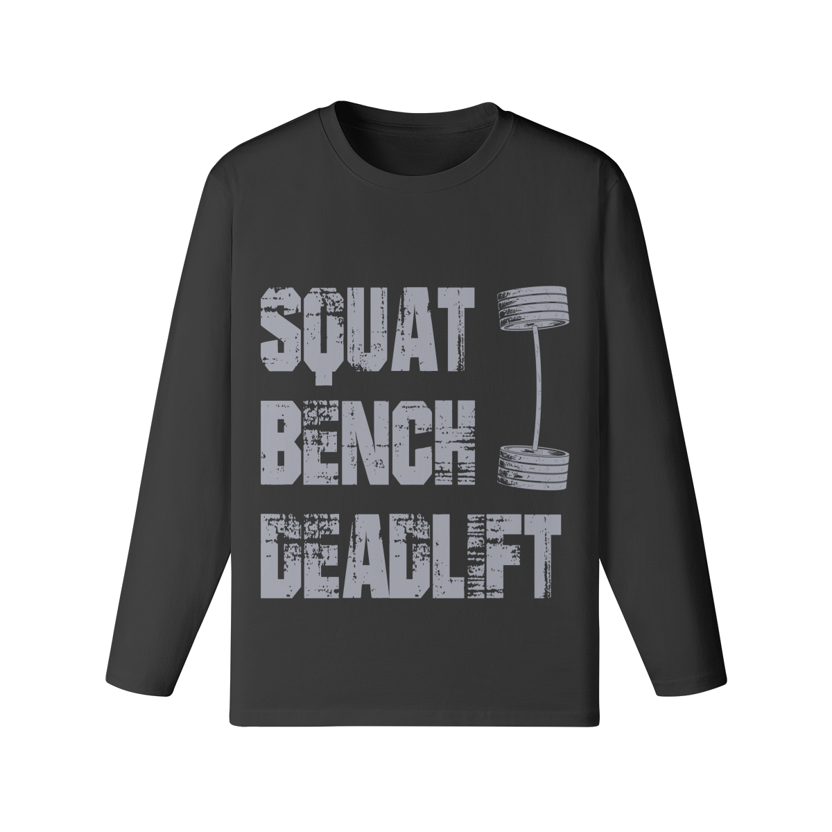 SQUATS BENCH DEADLIFT- Classic Long Sleeve Top-Black-League of Lifters