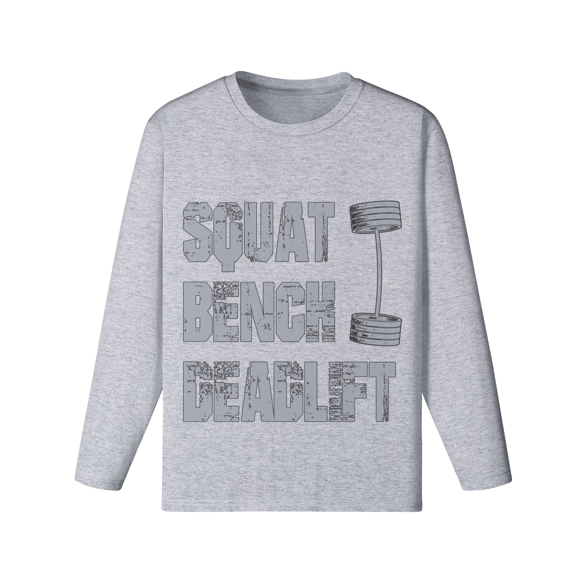 SQUATS BENCH DEADLIFT- Classic Long Sleeve Top-Medium Heather Gray-League of Lifters