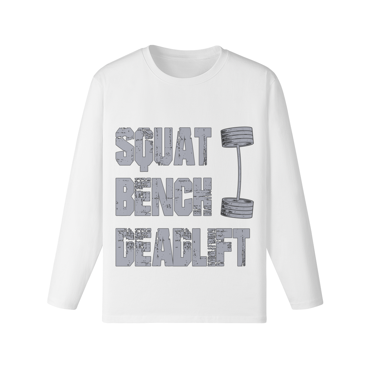 SQUATS BENCH DEADLIFT- Classic Long Sleeve Top-White-League of Lifters