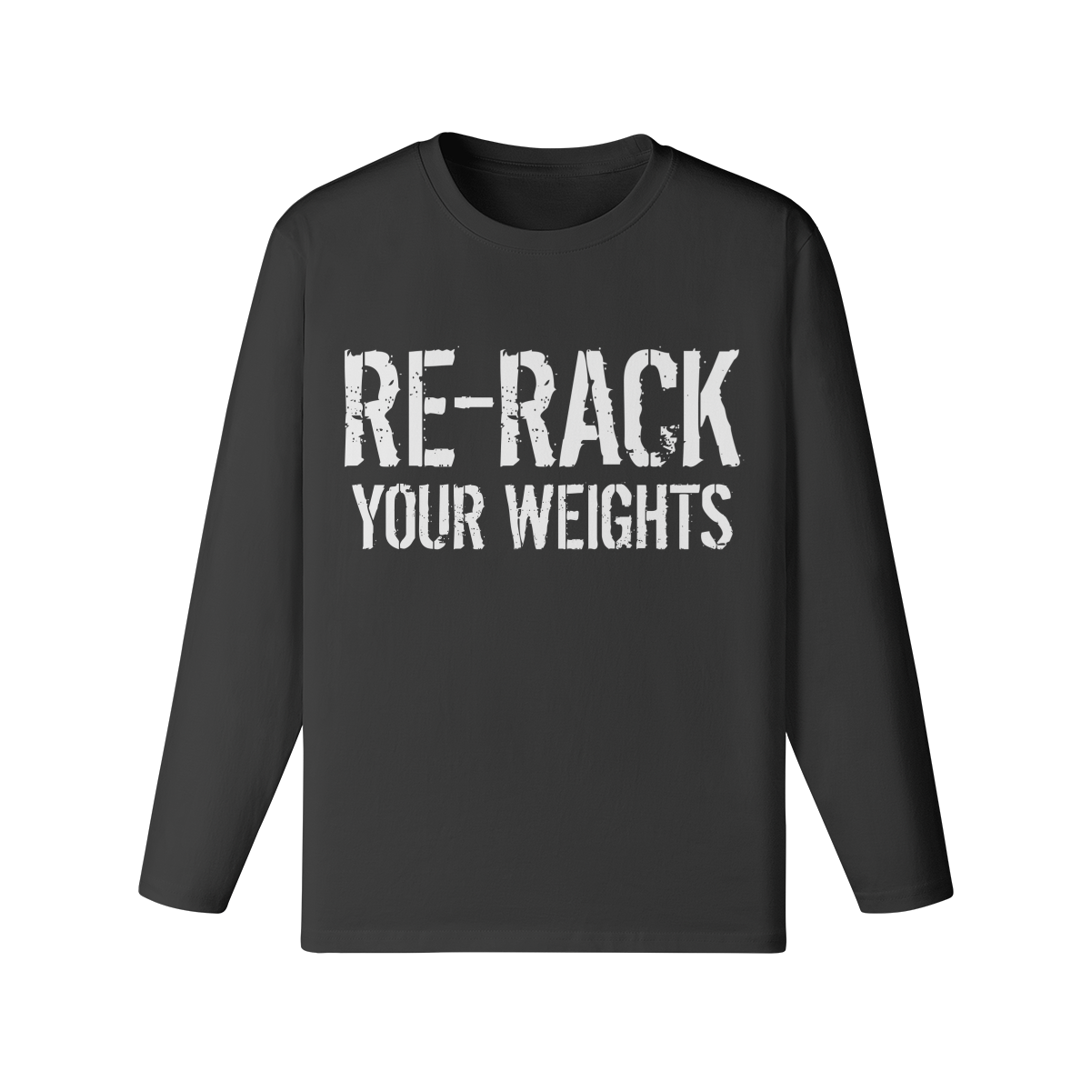 RE-RACK YOUR WEIGHTS- Classic Long Sleeve Top-Black-League of Lifters