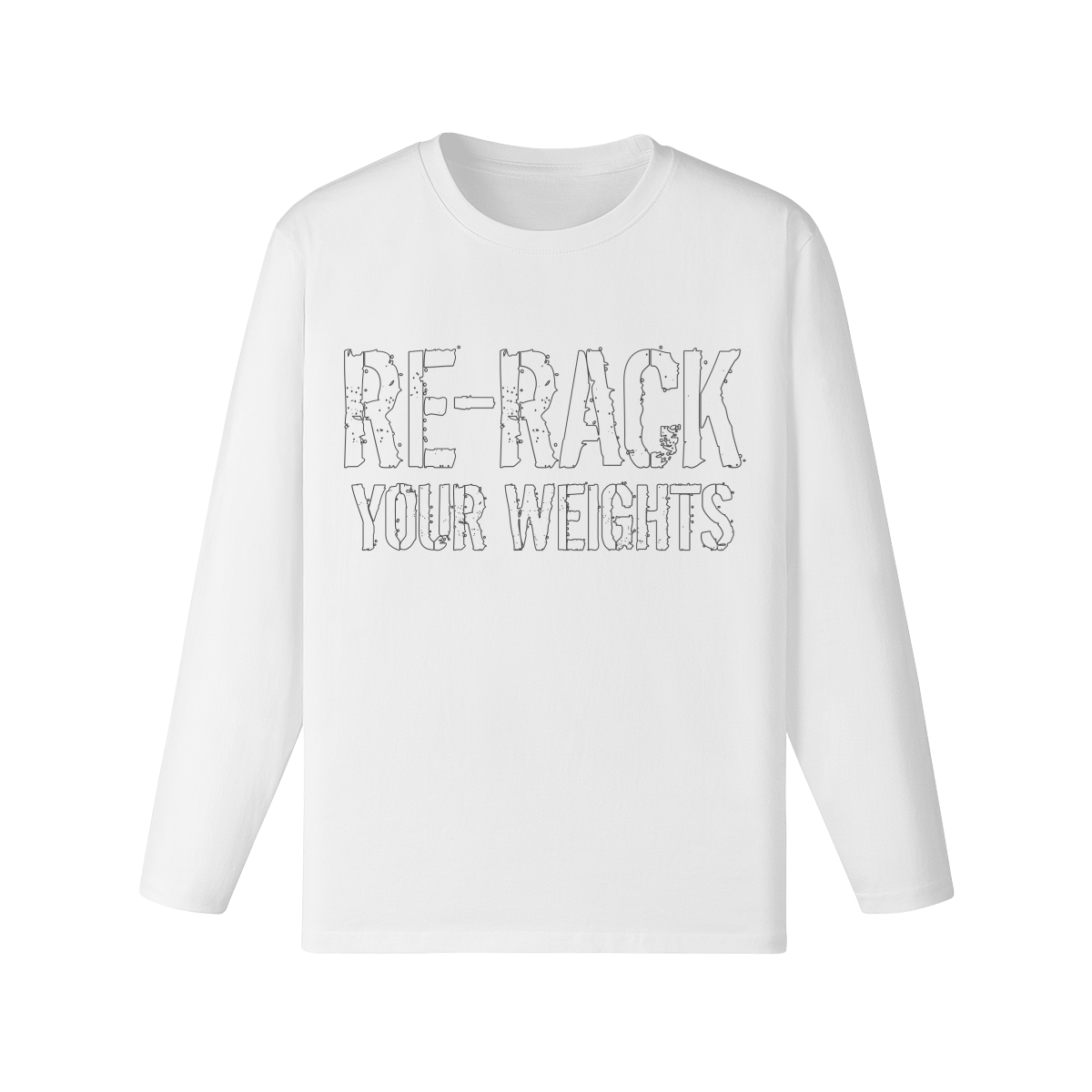 RE-RACK YOUR WEIGHTS- Classic Long Sleeve Top-White-League of Lifters