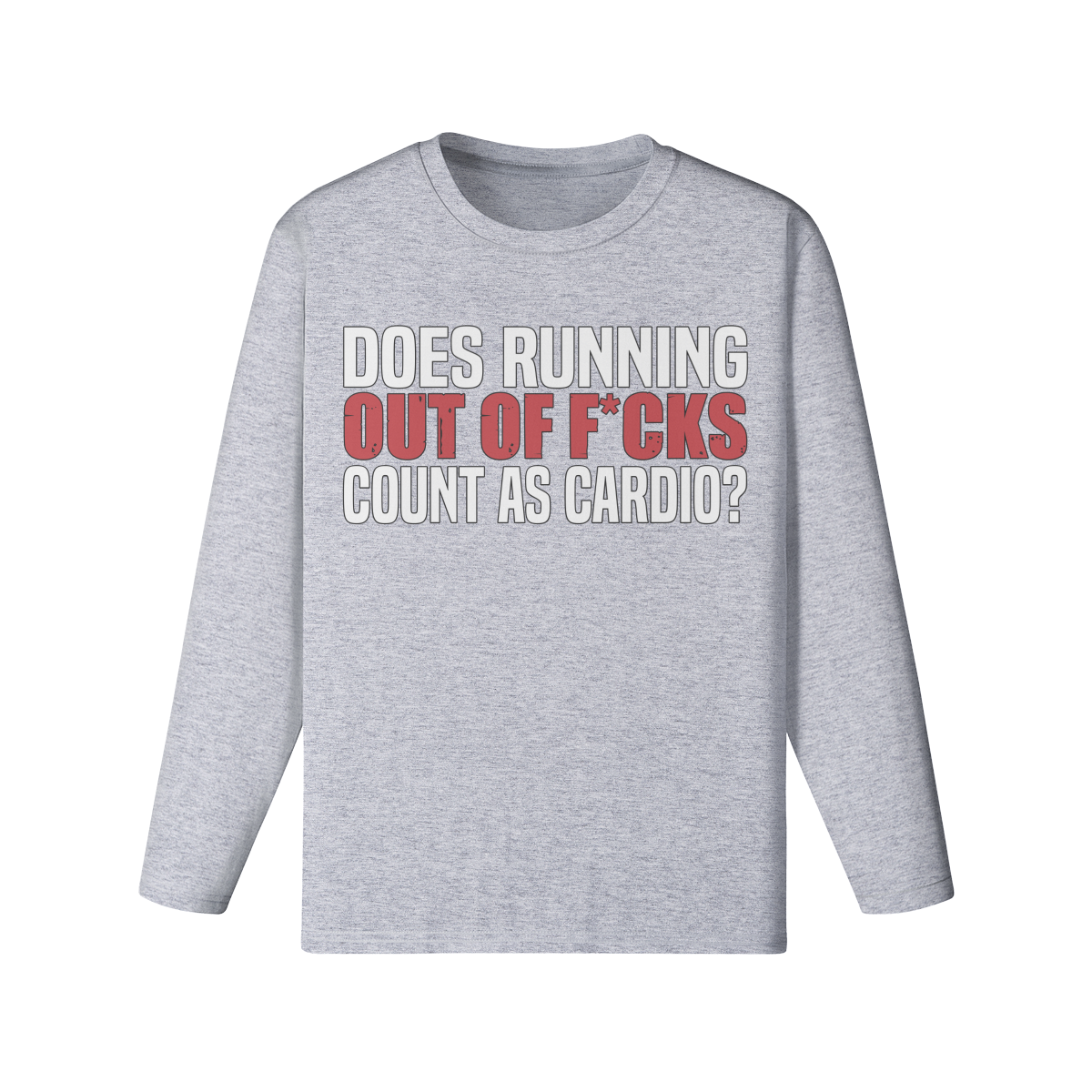 DOES RUNNING OUT OF F*CKS COUNT AS CARDIO- Classic Long Sleeve Top-Medium Heather Gray-League of Lifters