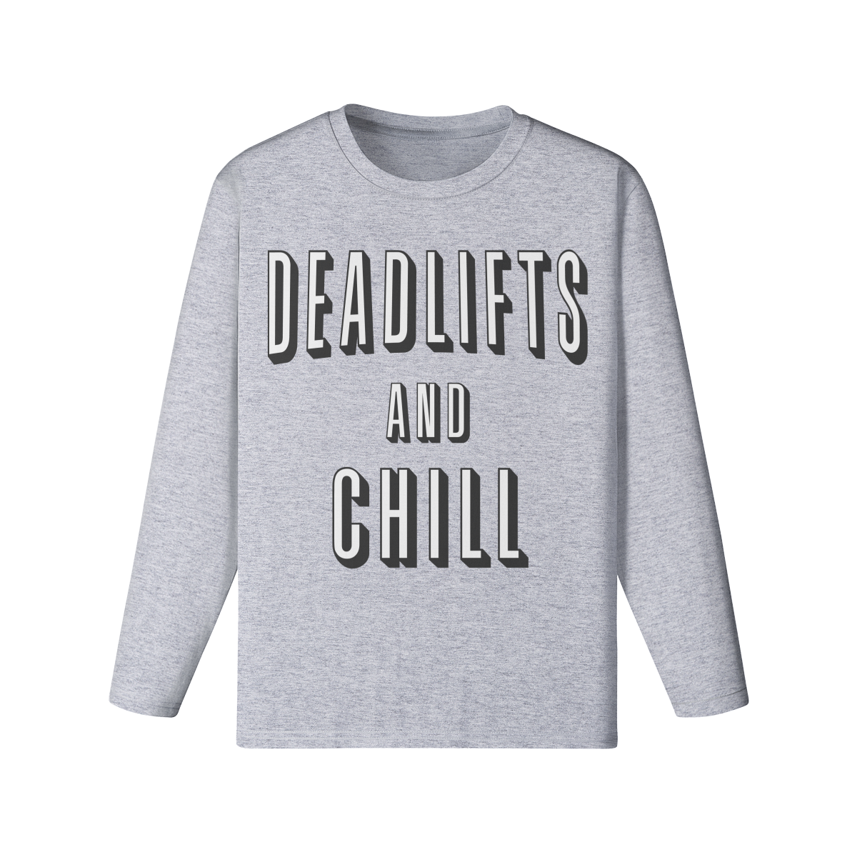 DEADLIFTS AND CHILL- Classic Long Sleeve Top-Medium Heather Gray-League of Lifters