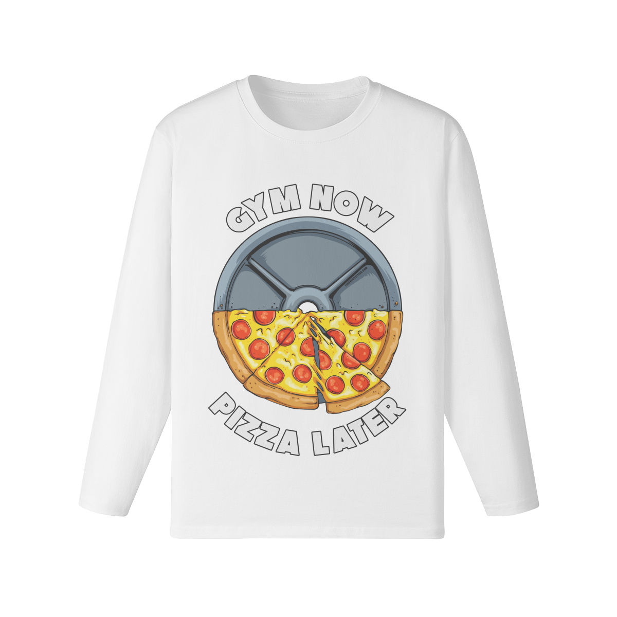 GYM NOW PIZZA LATER- Classic Long Sleeve Top-White-League of Lifters