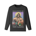 HALLOWED BE THY GAINS- Classic Long Sleeve Top-Black-League of Lifters