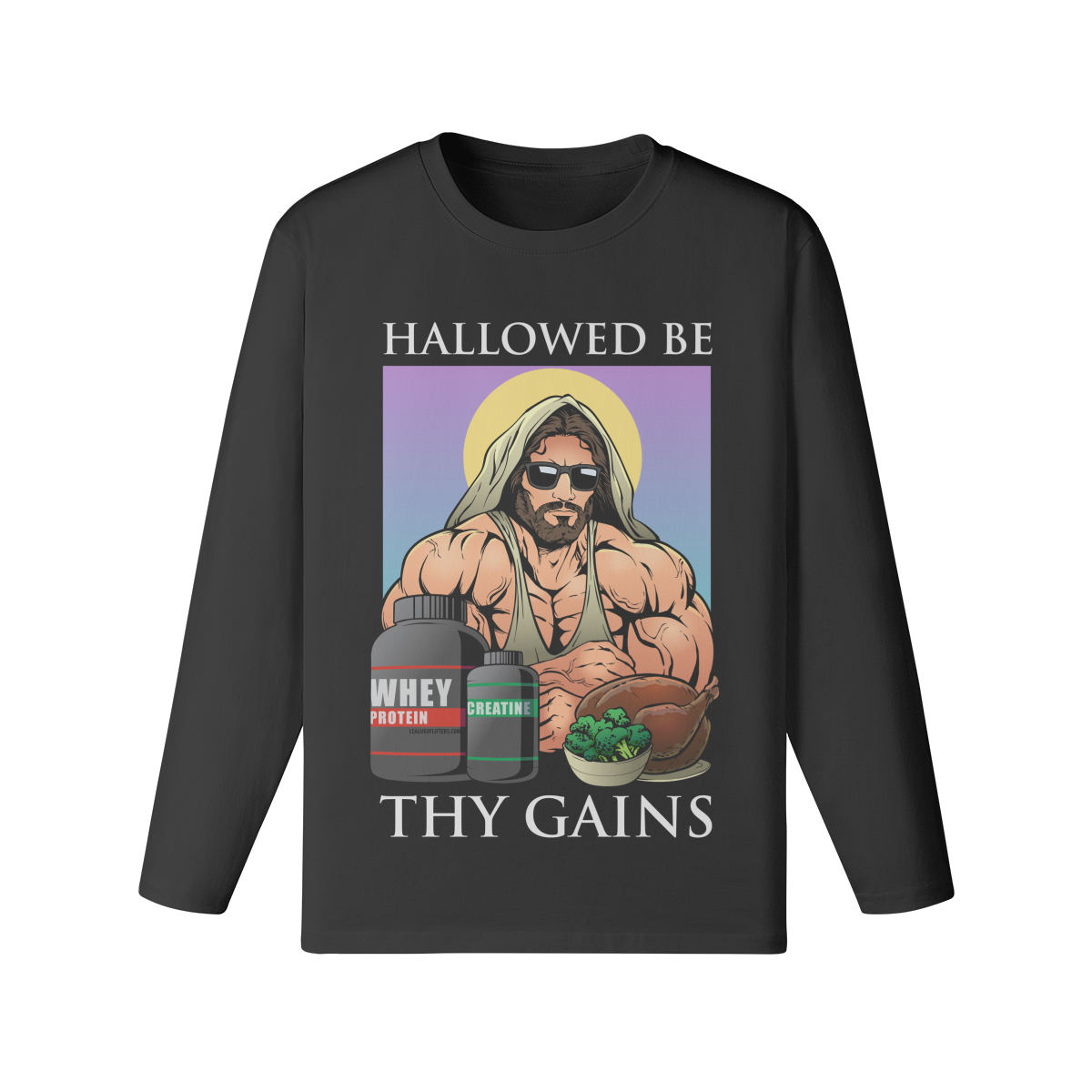 HALLOWED BE THY GAINS- Classic Long Sleeve Top-Black-League of Lifters