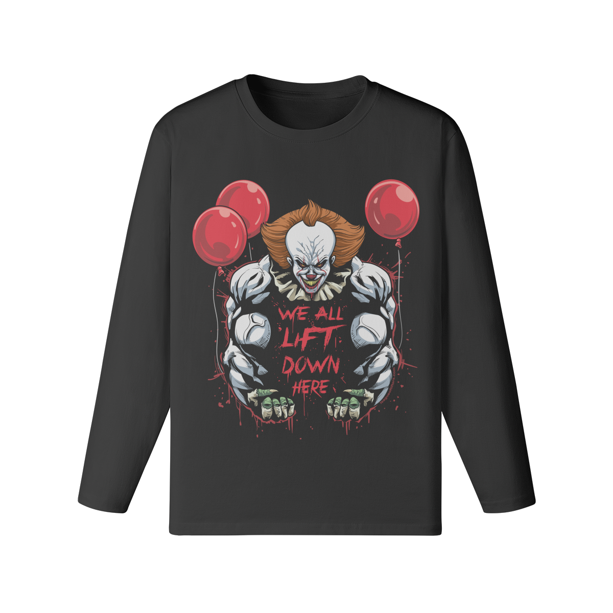 WE ALL LIFT DOWN HERE (CLASSIC BALLOONS)- Classic Long Sleeve Top-Black-League of Lifters