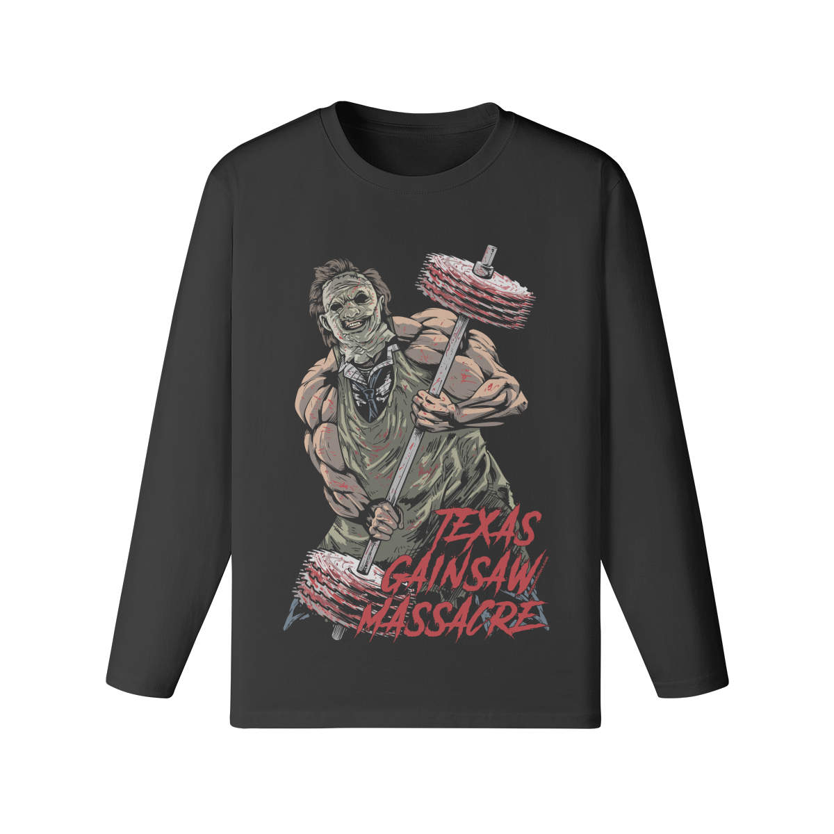TEXAS GAINSAW MASSACRE- Classic Long Sleeve Top-Black-League of Lifters