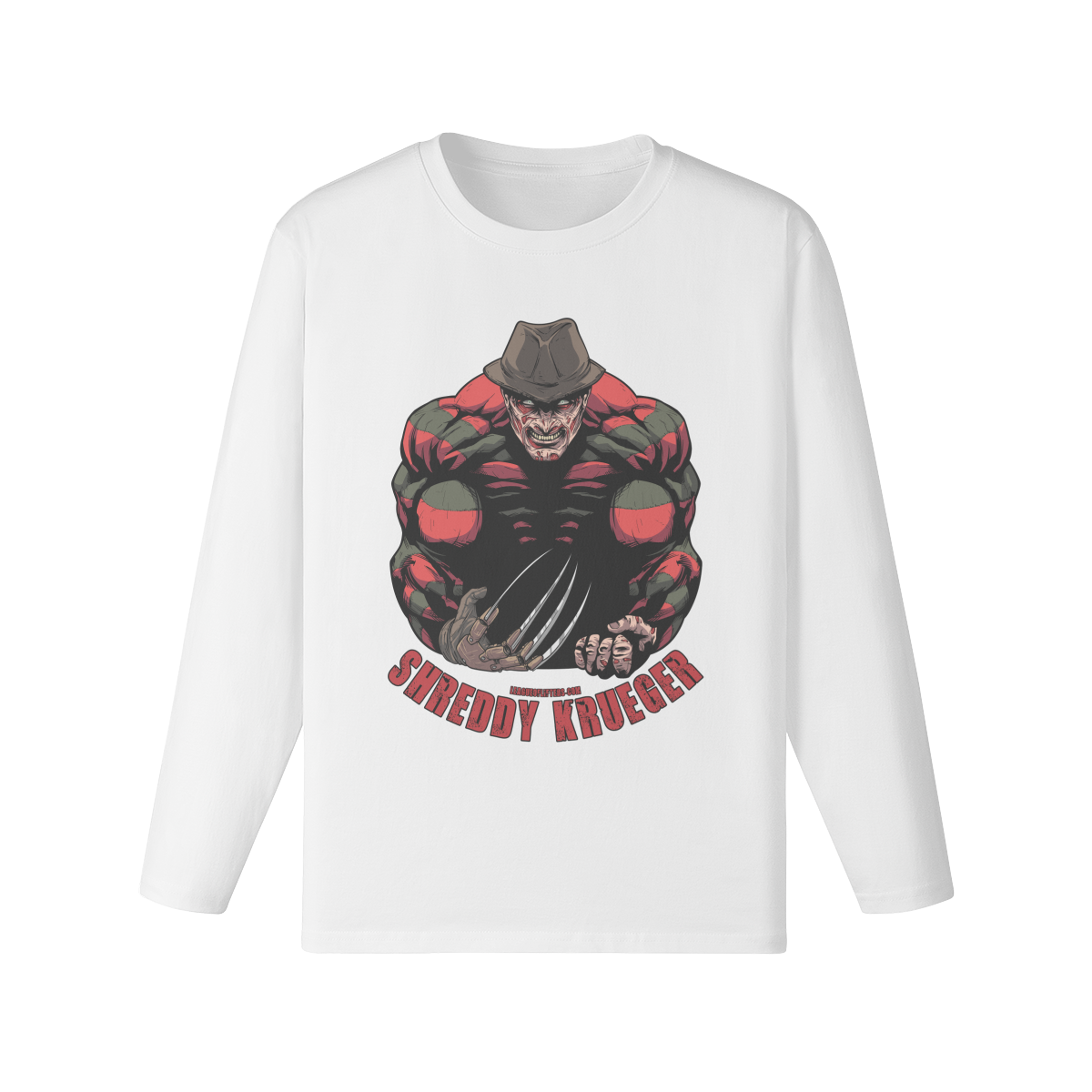 SHREDDY KRUEGER- Classic Long Sleeve Top-White-League of Lifters