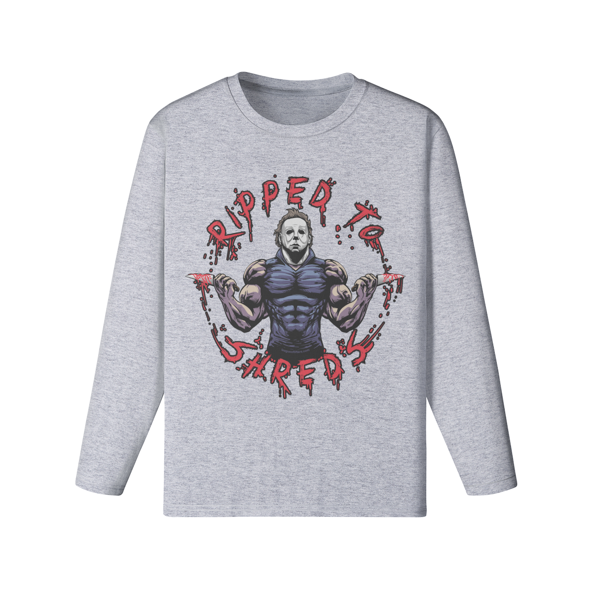RIPPED TO SHREDS- Classic Long Sleeve Top-Medium Heather Gray-League of Lifters