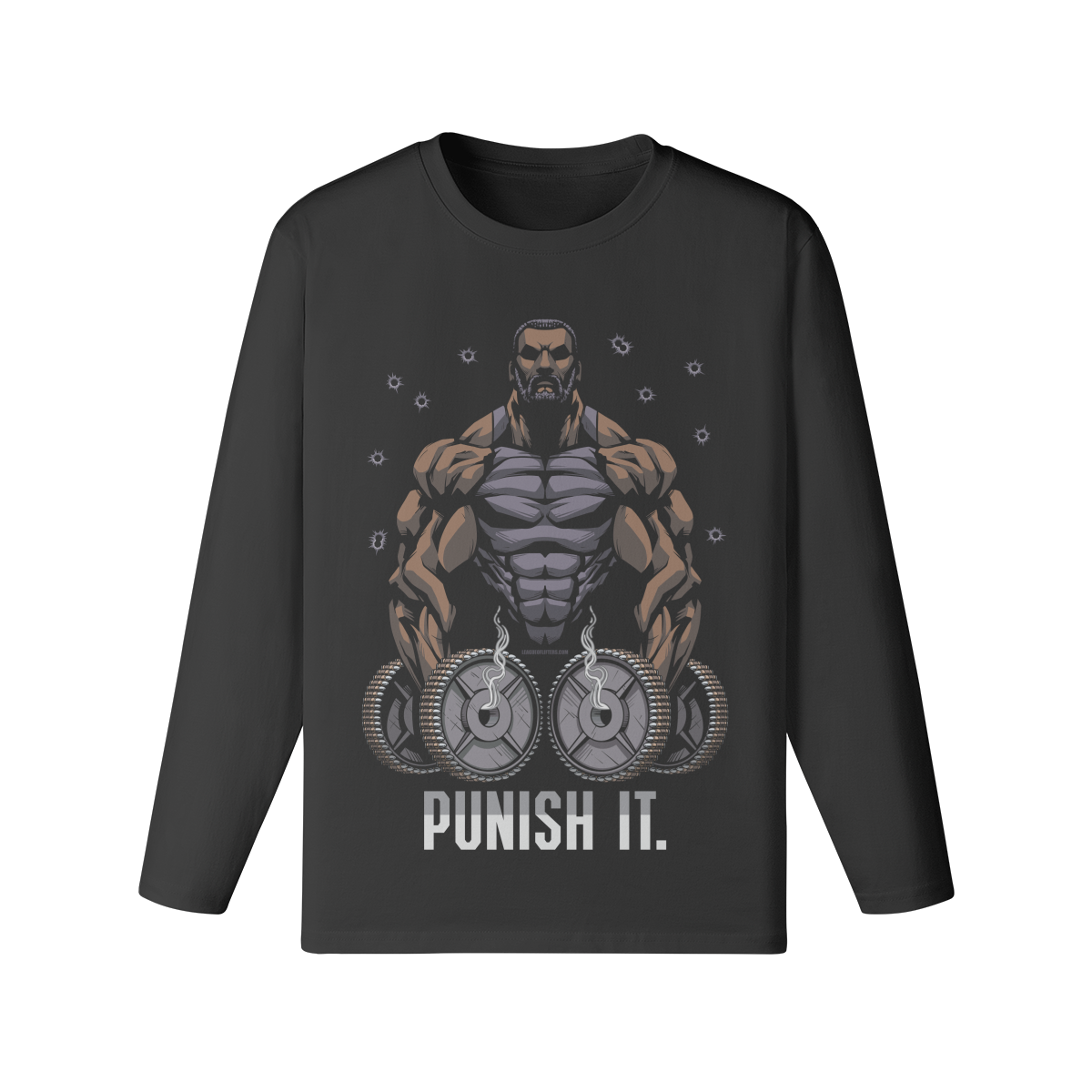 PUNISH IT (BEARD)- Classic Long Sleeve Top-Black-League of Lifters