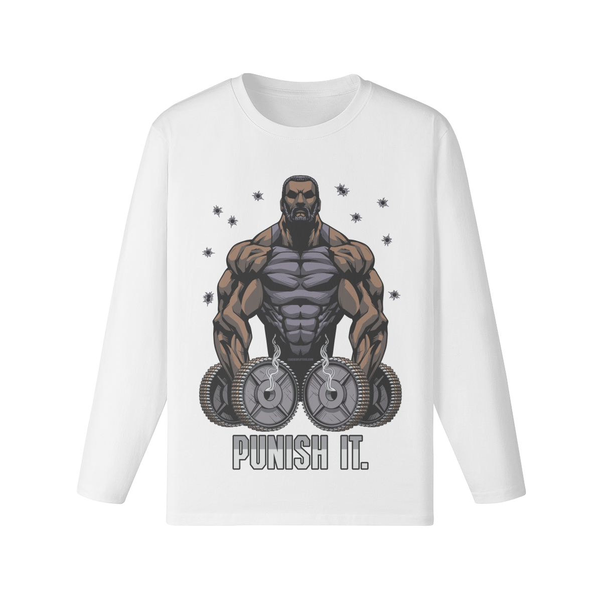 PUNISH IT (BEARD)- Classic Long Sleeve Top-White-League of Lifters