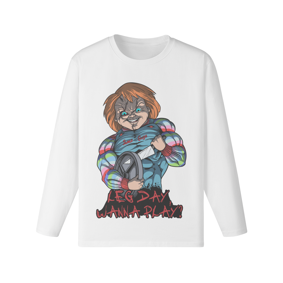 LEG DAY WANNA PLAY?- Classic Long Sleeve Top-White-League of Lifters