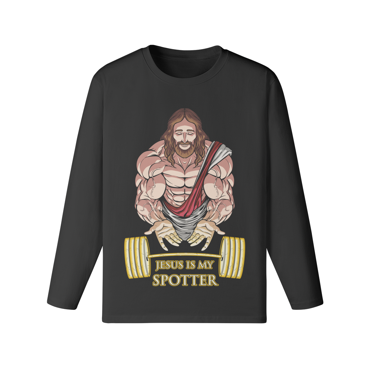 JESUS IS MY SPOTTER- Classic Long Sleeve Top-Black-League of Lifters
