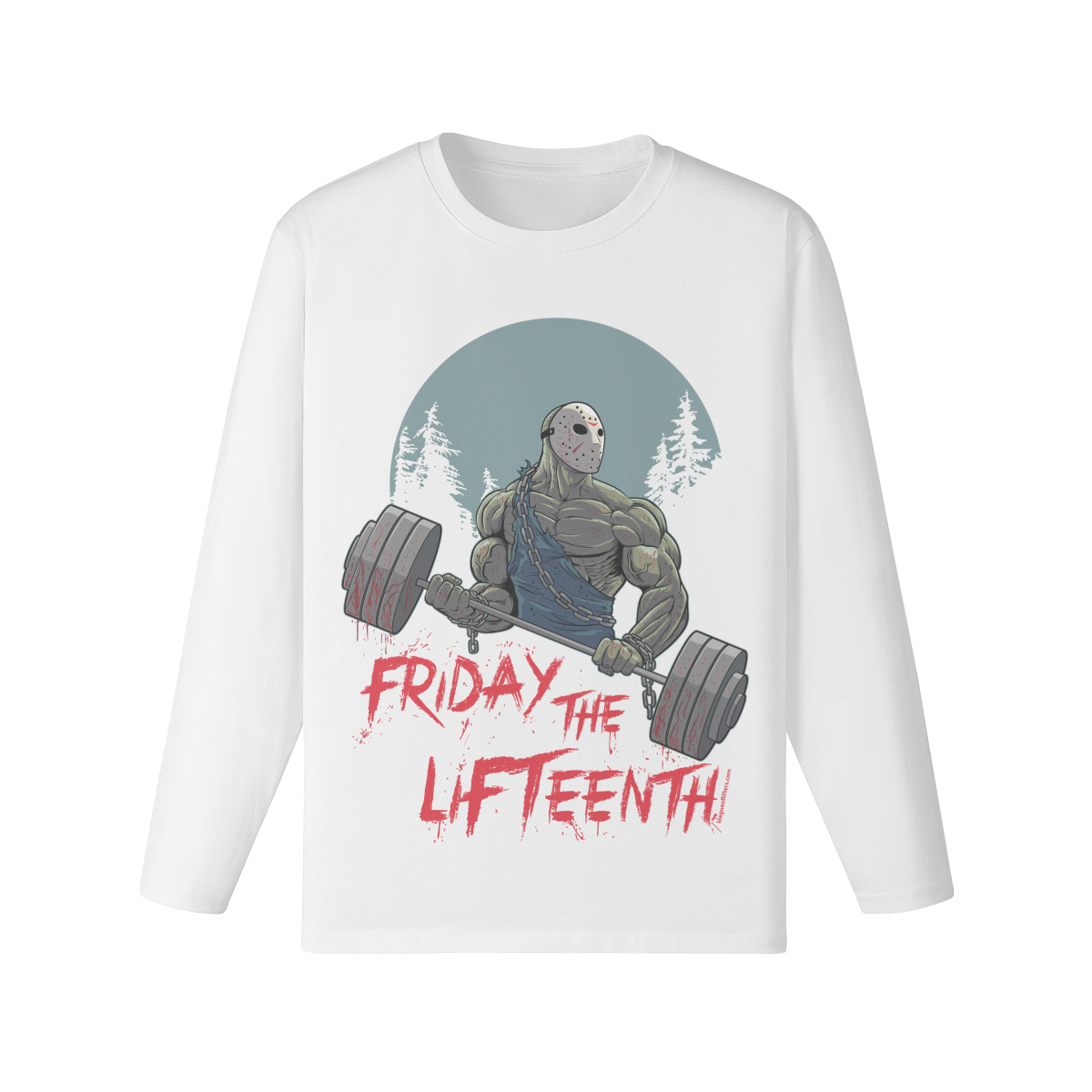 FRIDAY THE LIFTEENTH- Classic Long Sleeve Top-White-League of Lifters