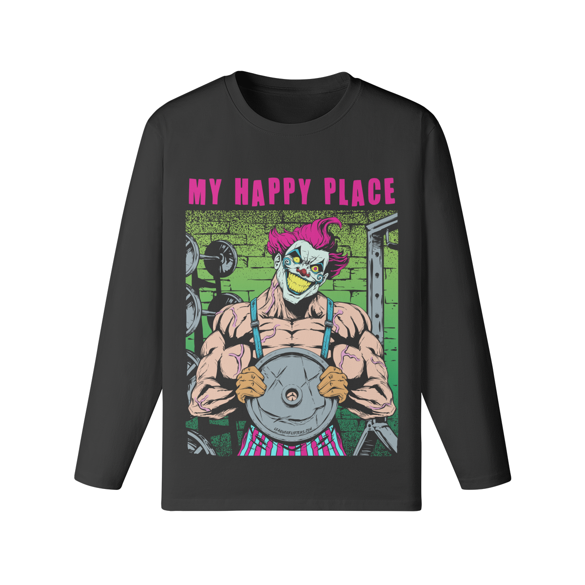 MY HAPPY PLACE- Classic Long Sleeve Top-Black-League of Lifters