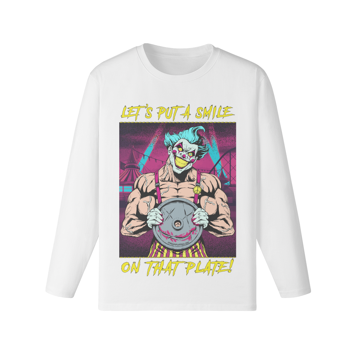 SMILE ON THAT PLATE (RETRO)- Classic Long Sleeve Top-White-League of Lifters