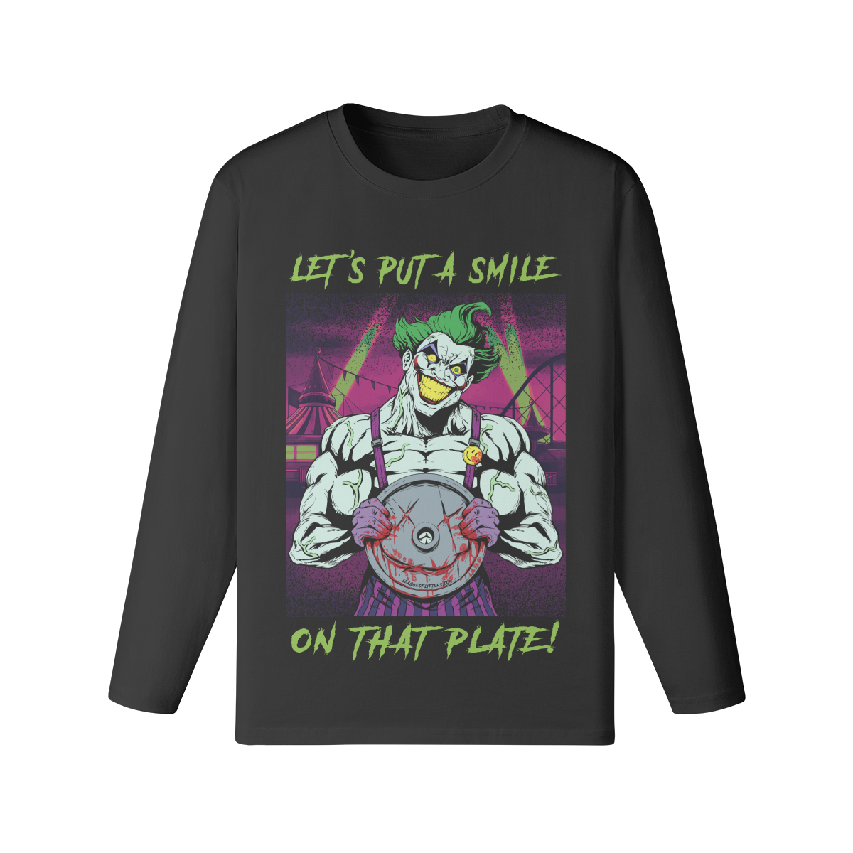 SMILE ON THAT PLATE- Classic Long Sleeve Top-Black-League of Lifters