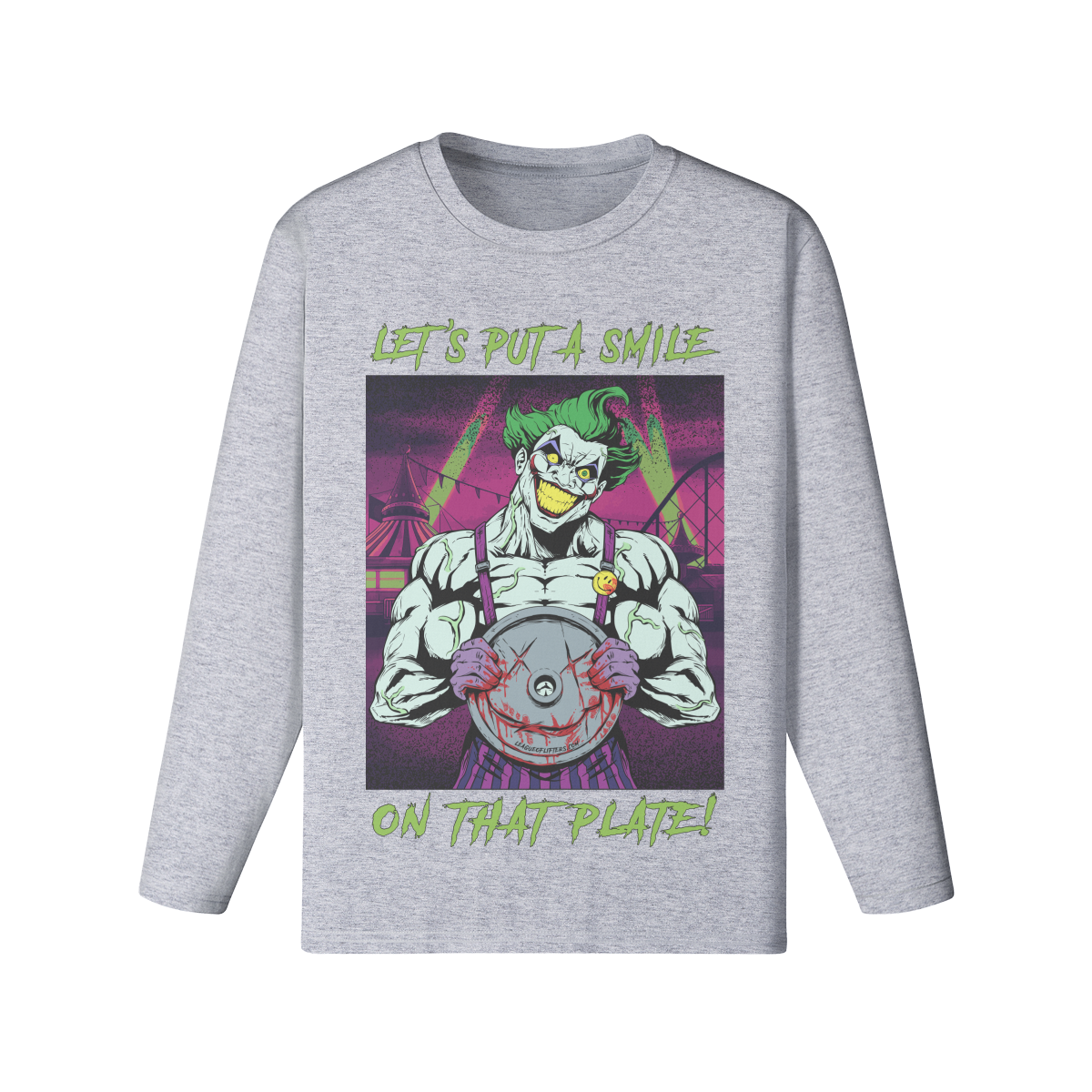 SMILE ON THAT PLATE- Classic Long Sleeve Top-Medium Heather Gray-League of Lifters