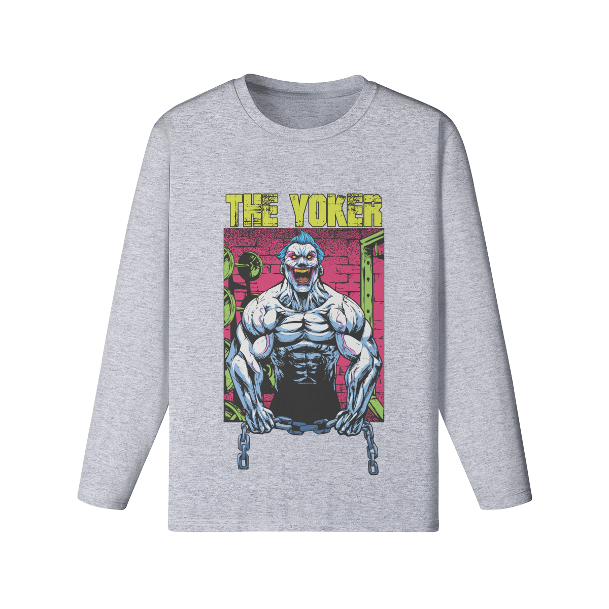 THE YOKER (RETRO)- Classic Long Sleeve Top-Medium Heather Gray-League of Lifters