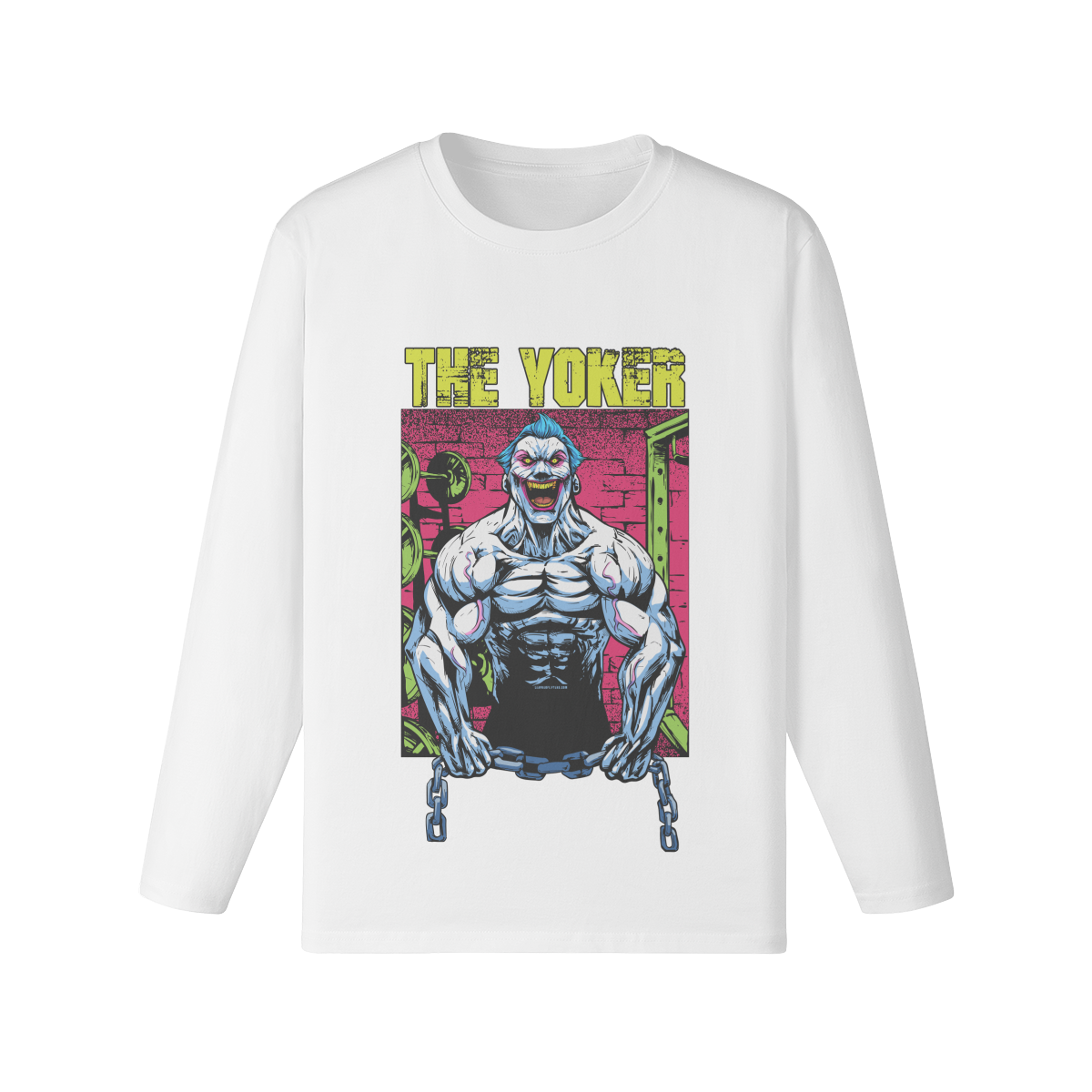 THE YOKER (RETRO)- Classic Long Sleeve Top-White-League of Lifters