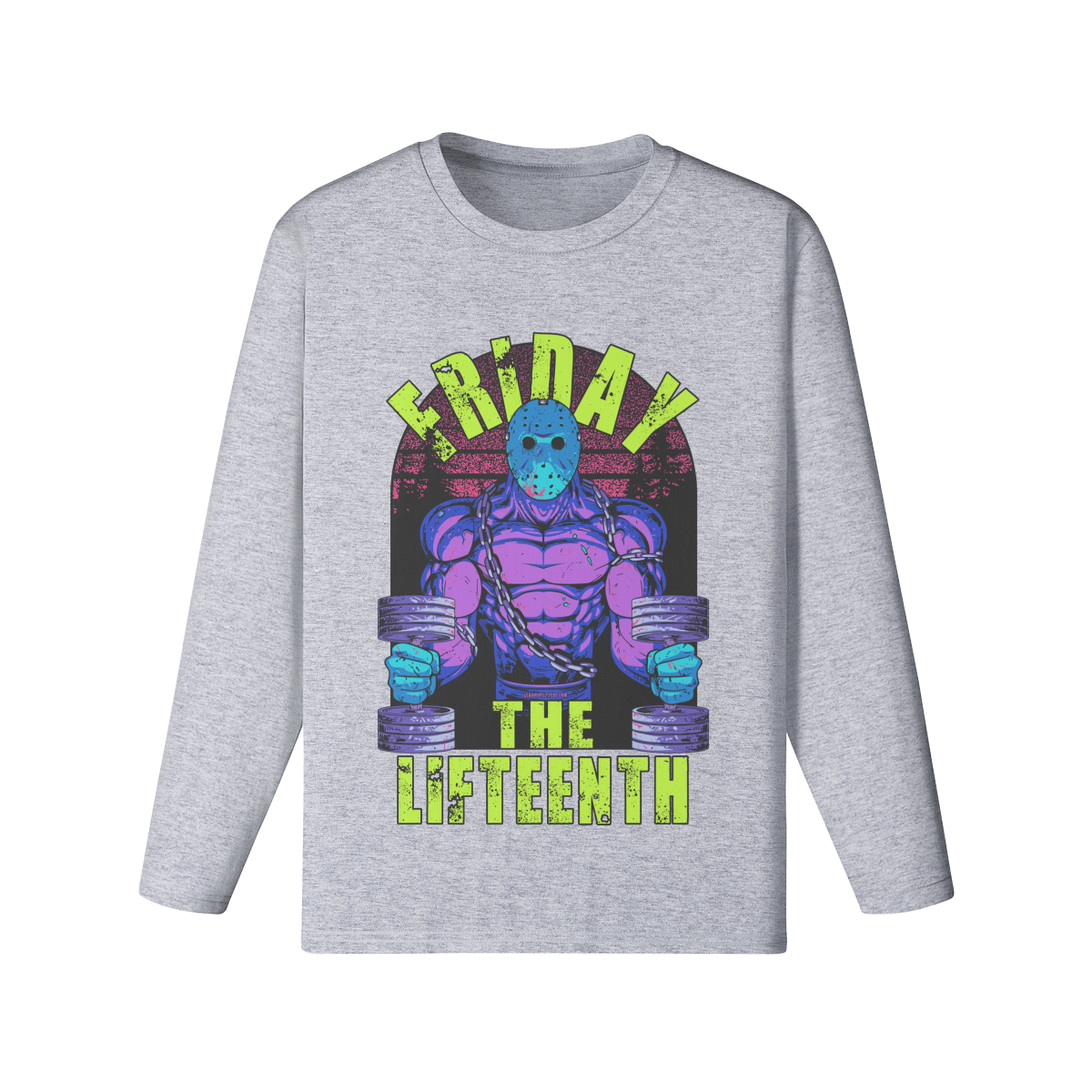 FRIDAY THE LIFTEENTH (RETRO)- Classic Long Sleeve Top-Medium Heather Gray-League of Lifters